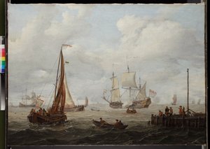 1708年以前のオランダ人戦士の海の作品 作： Abraham Storck