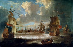17世紀または18世紀初頭のラグーンの船 作： Abraham Storck