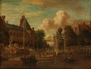 1697 年 8 月 29 日、アムステルダムを訪問するモスクワ公使館 作： Abraham Storck