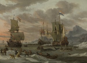 北極海の捕鯨場 作： Abraham Storck