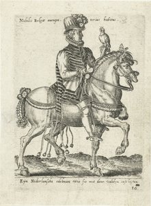 馬に乗って鷹狩りをするオランダの貴族 作： Abraham de Bruyn (attributed to)