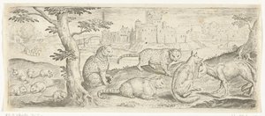 ネズミ、ネコ、キツネ 動物（シリーズタイトル） 作： Abraham de Bruyn (possibly)