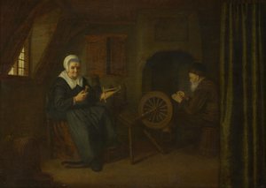 トビットとアンナ、c。 16571658 作： Abraham de Pape