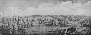 ダウンズの戦い、c1639 作： Abraham de Verwer