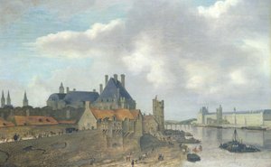 ヌヴェールホテルとルーブル宮殿、1637年（木材に油彩） 作： Abraham de Verwer
