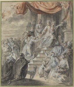 聖母子とロザリオと聖人 作： Abraham van Diepenbeeck