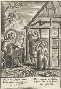 キリストはジョセフが家を建てるのを助ける 作： Abraham van Merlen