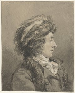 毛皮の帽子をかぶった男性、右に横顔 作： Abraham van Strij (I)
