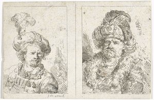 男性のバスト 2 つ 作： Abraham van Strij (I)