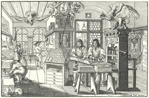 プリンターのワークショップ 作： Abraham van Werdt