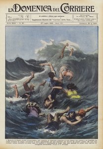 モンタルトディカストロのチビタベッキア近くの7人の女性で構成された入浴者のグループ？ 作： Achille Beltrame