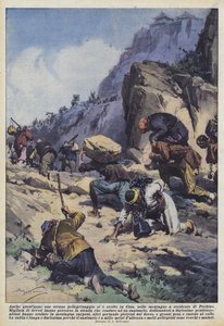 また今年は奇妙な巡礼が中国の北京西部の山で行われました 作： Achille Beltrame