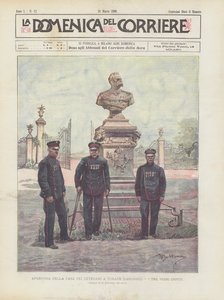 最初の3人のゲスト、トゥラーテ州（サロンノ）の退役軍人のための家のオープン 作： Achille Beltrame