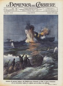 イタリアの船員の大胆さ 作： Achille Beltrame