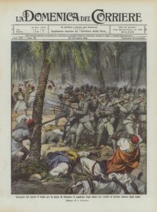7月8日の戦い、抵抗するアルプスの広場、ミスラタの捕獲？ 作： Achille Beltrame