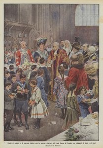 イギリスの兵士と船員の子供たちが今戦争中で、ロンドン市長に受け入れられましたか？ 作： Achille Beltrame