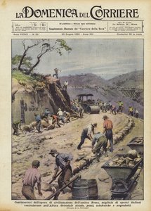 古代ローマの文明の仕事の続き、何千人ものイタリア人労働者？