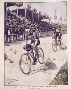 表紙は、ツール・ド・フランスの選手が到着し、プチ・ブルトンが優勝しているイラスト（フランス・パリ 作： Achille Beltrame