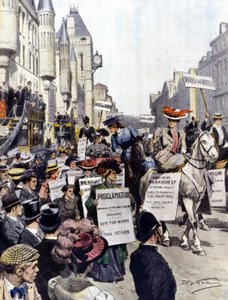 1908年9月にロンドンで行われたデモ 作： Achille Beltrame