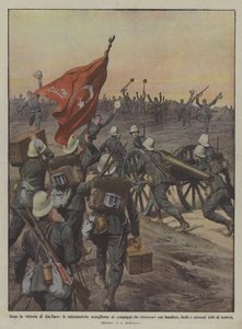 アインザラの勝利の後、旗を持って帰る同志への熱烈な歓迎？