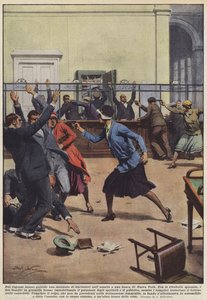 2人の女の子がニューヨークの銀行への暴行で悪党の一団を率いた 作： Achille Beltrame