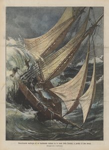 コルシカ島沿岸でのイタリア船のエキサイティングな難破と2つのハブの喪失 作： Achille Beltrame