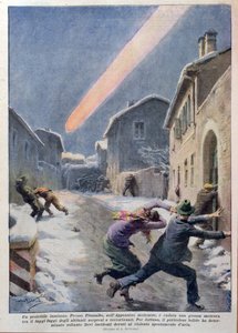 イタリア・アペニン山脈での隕石落下の様子 作： Achille Beltrame