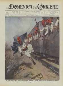 イタリアのエリトリアアスカリ、ローマへの旅行中に兵士が走っている列車から身を投げますか？