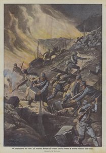 敗北の作戦、オーストリア人は炎で川に私たちの攻撃を停止しようとします 作： Achille Beltrame
