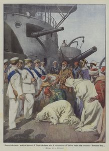 イタリア・トルコ戦争、トリポリ周辺のアラブ人がイタリアに服従する？ 作： Achille Beltrame