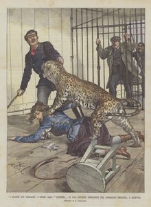 ジュネーブのエールベック・メナジェリーでの若い女性のキャリアの始まり、動物園ドラマ 作： Achille Beltrame