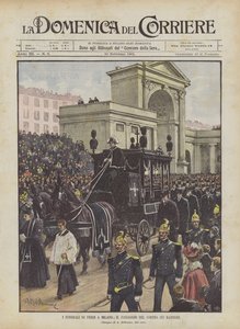 ミラノのヴェルディの葬儀、バスティネルのパレードパス 作： Achille Beltrame