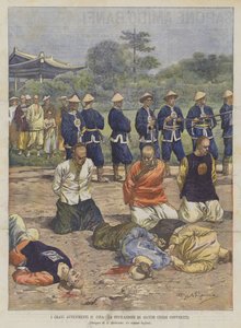 中国の深刻な事件何人かの中国人改宗者の射撃 作： Achille Beltrame