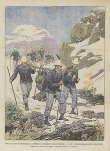 アルパインの兵士たちは銅像を運んでいますか？プンタデルロッキアメロン（3537メートル）にあります。