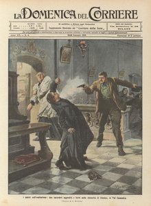 ヴァルカモニカのジャニコ教会で高揚した犯罪、2人の司祭が攻撃し負傷 作： Achille Beltrame