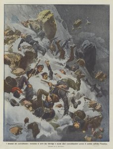 10人の密輸業者を圧倒して殺す密輸、吹雪のドラマ？ 作： Achille Beltrame