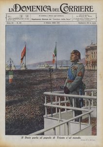 デュースはトリエステの人々と世界に語りかけます 作： Achille Beltrame