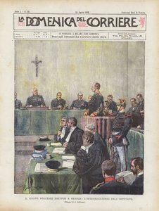 レンヌでの新しいドレイファス裁判、被告の尋問 作： Achille Beltrame