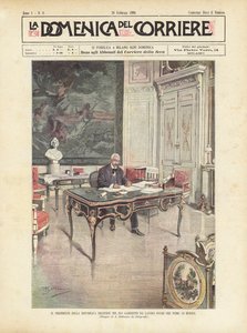 フランス共和国大統領が彼の死の数時間前に彼の仕事のキャビネットに 作： Achille Beltrame