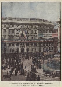 ミラノのクレディトイタリアーノでの国家ローンの引受人の競争 作： Achille Beltrame