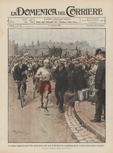 イタリア人ランナーのドランドピエトリがマラソンレースで最初にフィニッシュしたが、失格となったのはなぜか。