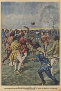フットボールの前に生まれたイタリアのゲーム 作： Achille Beltrame
