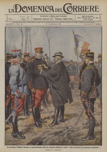 ポアンカレ大統領はヘネラル・イシモ・ジョフレに勇気の軍勲章をどのように与えますか？ 作： Achille Beltrame