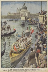 川探検家の襲撃 作： Achille Beltrame