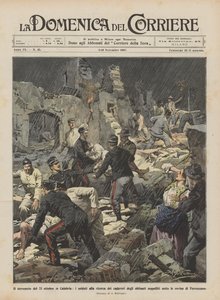 10月23日のカラブリアでの地震、住民の死体を探す兵士？