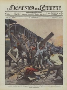 破壊者の焦り、ナポリで列車のキャラバンを破壊する労働者が長期的な破壊を余儀なくされた