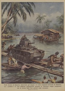 スマトラの森にて（カラーリトグラフ） 作： Achille Beltrame