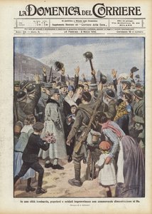 ロンバード市では、一般の人々と兵士が国王への感動的なデモを即興で行っています