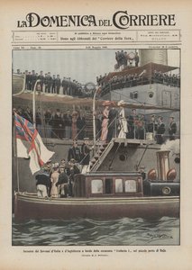 バハの小さな港で戦艦ウンベルト1世に乗船したイタリアとイギリスの主権国の会合