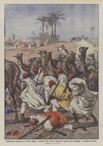 リビアでの戦争の不安、Gianinazziの列の兵士とラクダが襲撃されましたか？